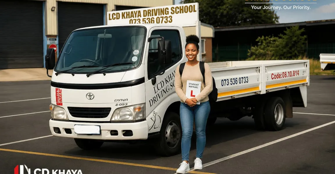 LCD Khaya branded vehicle with instructor
