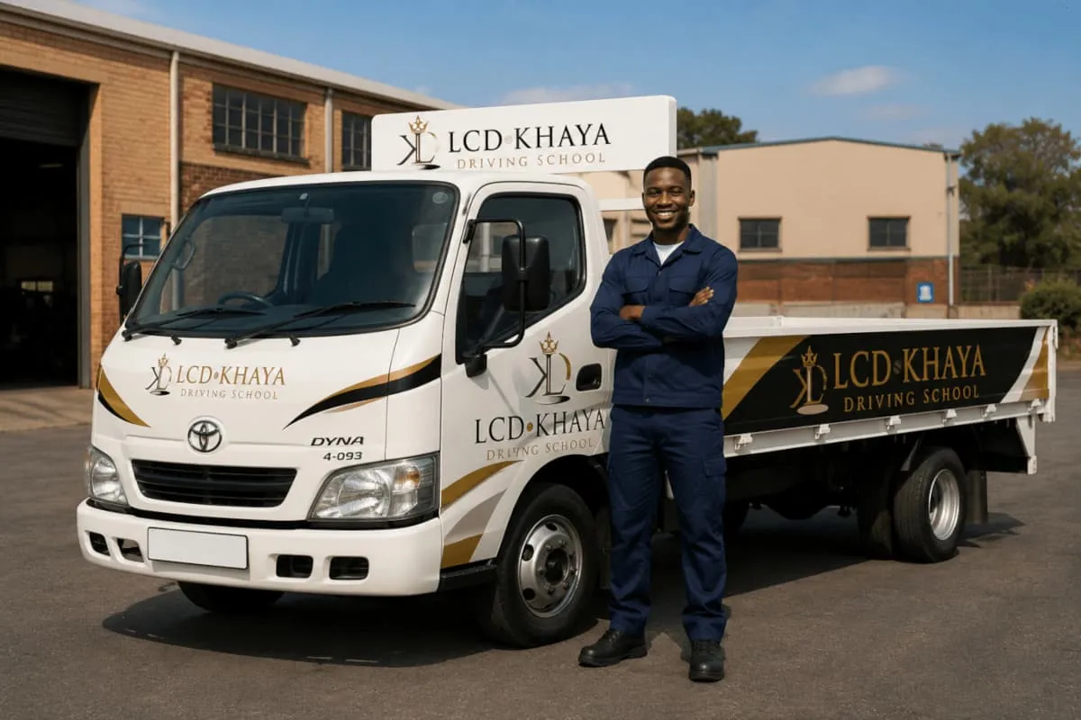 LCD Khaya branded vehicle with learner driver